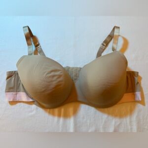 Cacique Lightly Lined Balconette Bra Nude Beige 46C Plus Size Comfort Fit